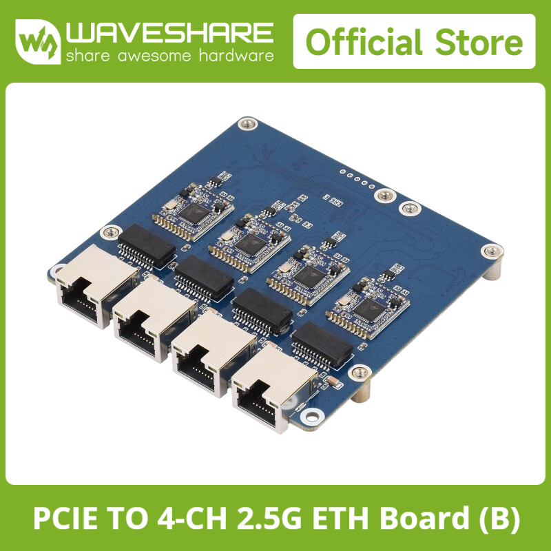 Waveshare PCIe TO 4-Ch Gigabit - đánh giá và giá Raspberry Pi 5