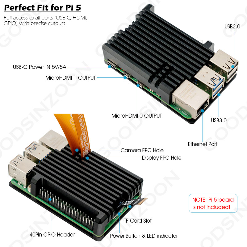 Raspberry Pi 5 Aluminum Armor  - đánh giá và giá Pi 5 Case