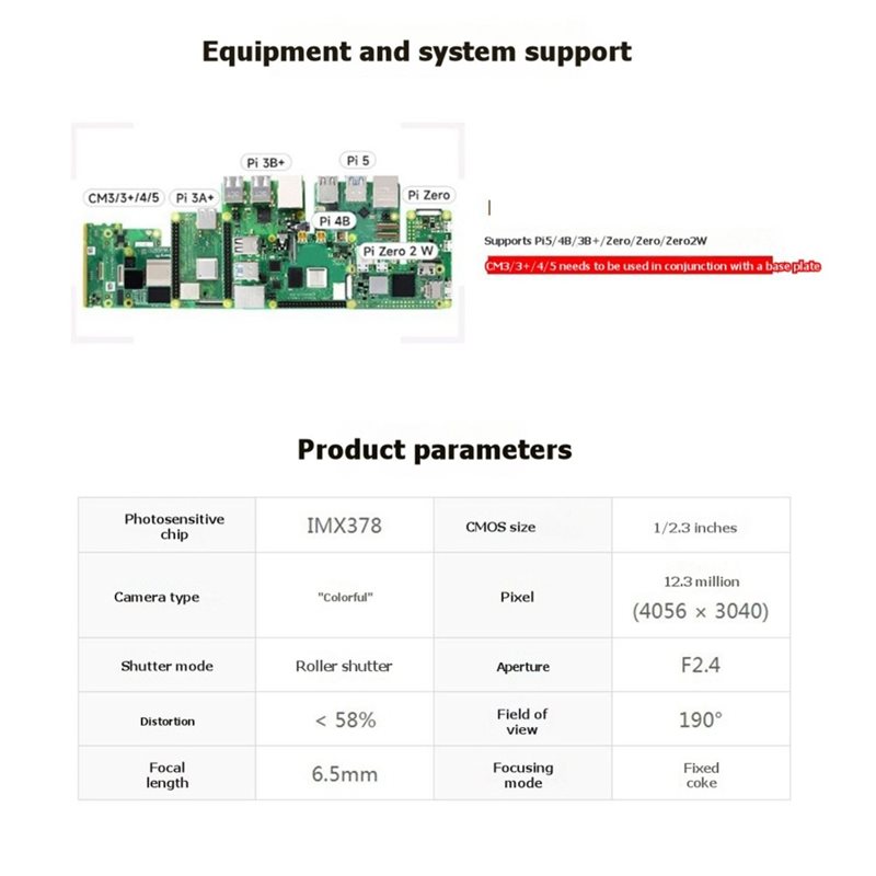 IMX378-190 12.3MP Camera Fishe - đánh giá và giá Pi Zero